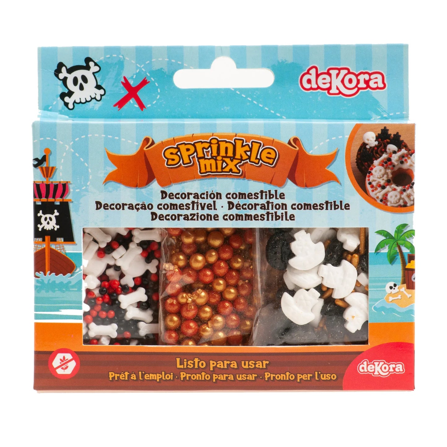 Sprinkles Decorativos Temática Pirata 70g (3x23,3g)