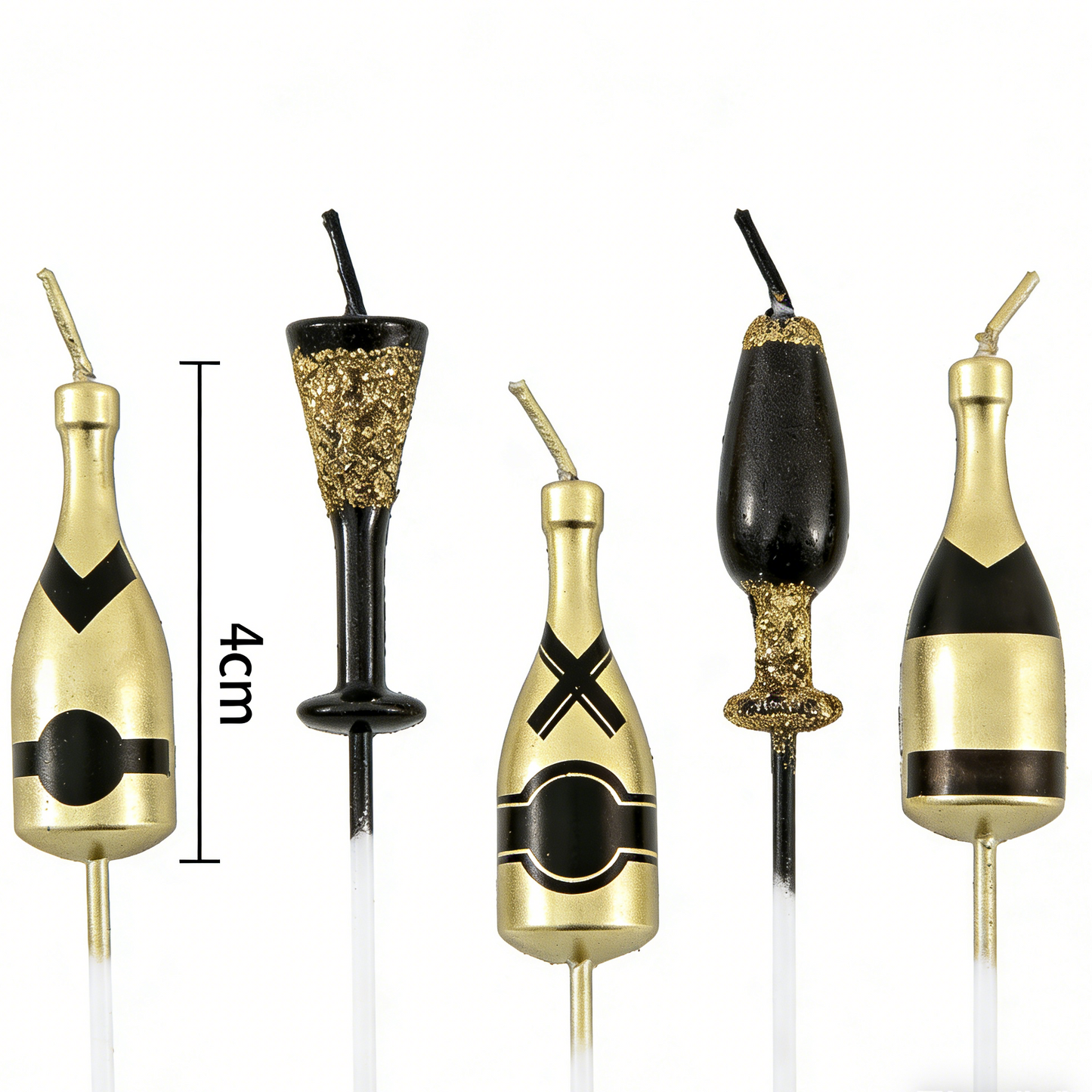 Vela en copa de champán 1.5*4cm 5uds