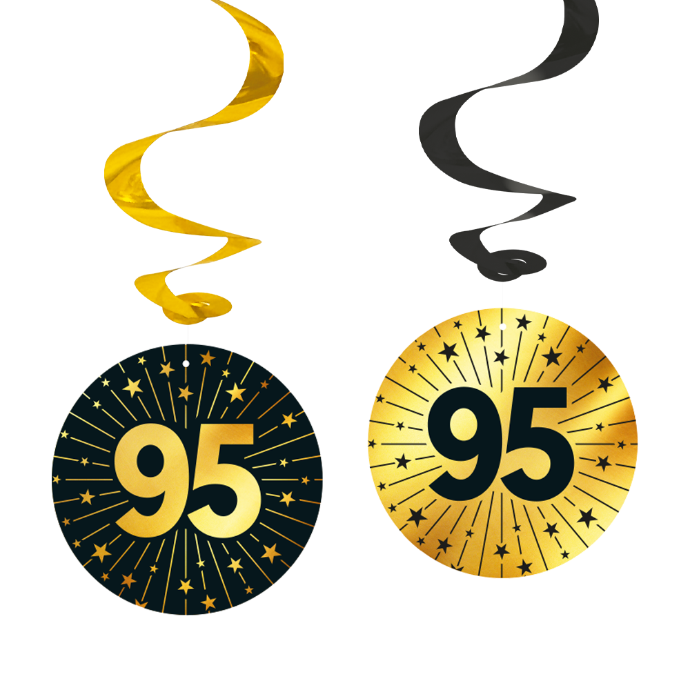 4 Swirls Colgantes Golden Celebrations 65 70 75 80 85 90 95 Años 14 cm 4 uds