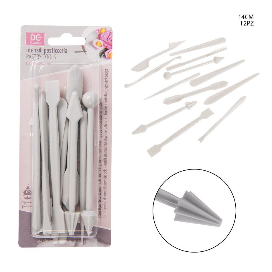 14 cm Fondant Modeling Tool Set, 12 pcs