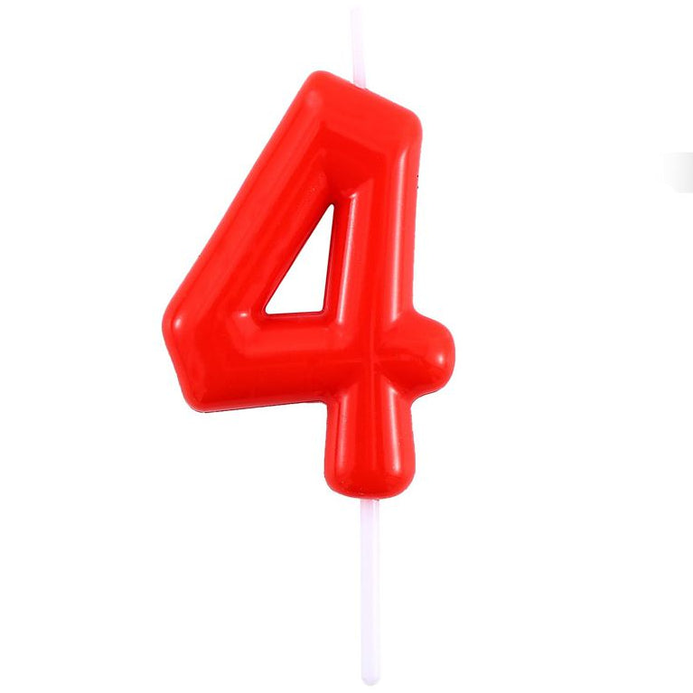 Vela Número0-9 Rojo 6cm
