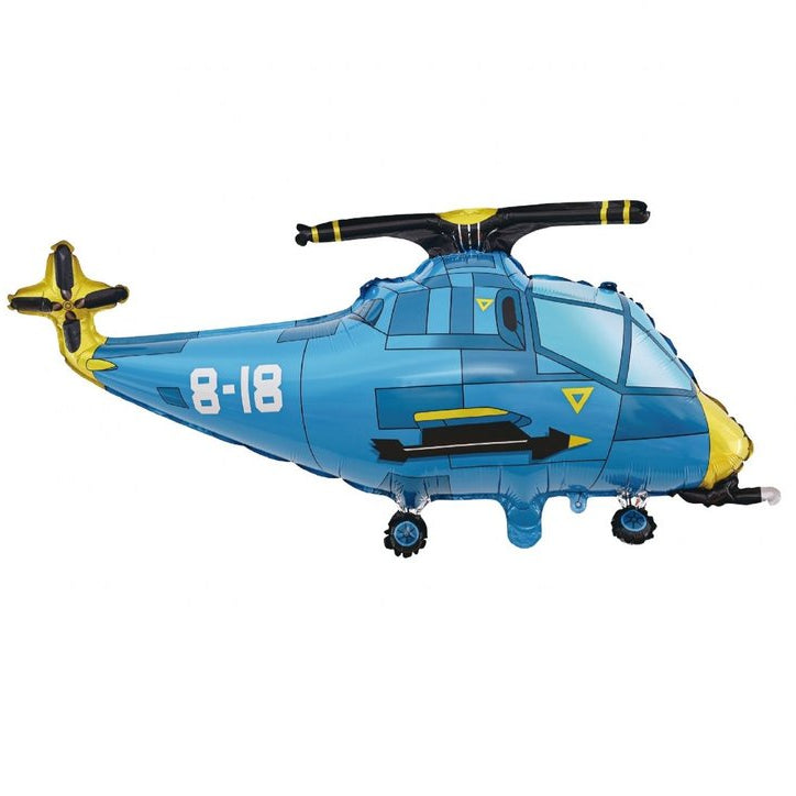 Globo Foil Helicóptero Azul 52×89 cm