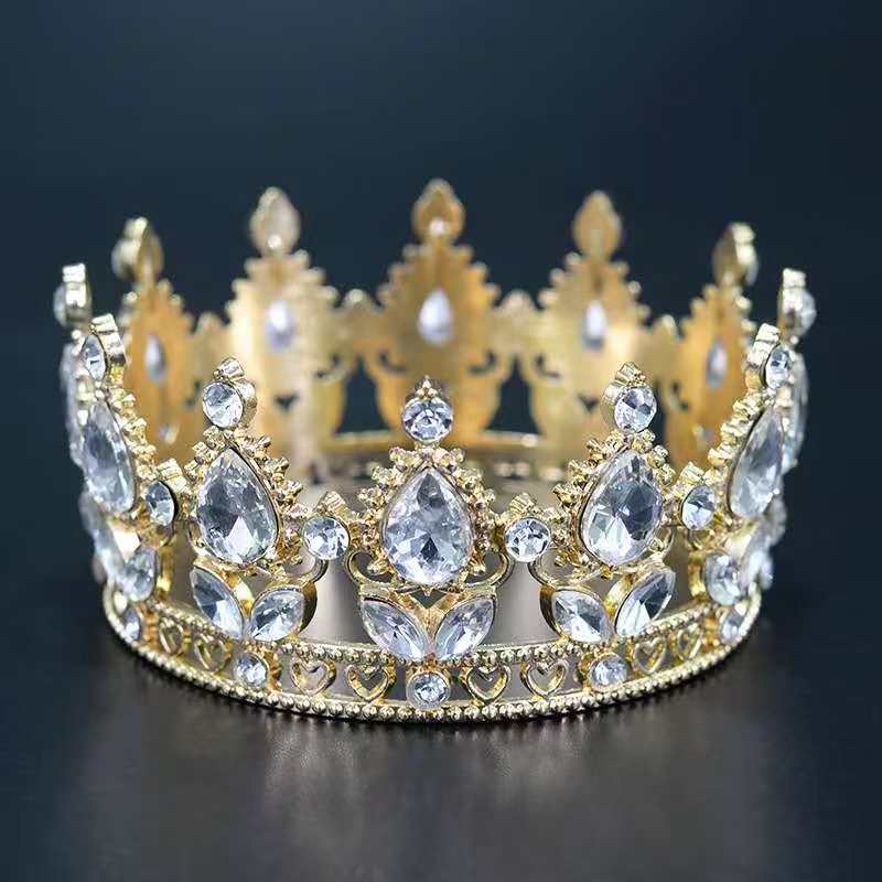 Corona de diamantes de imitación barroca de lujo 4.5cm*8cm