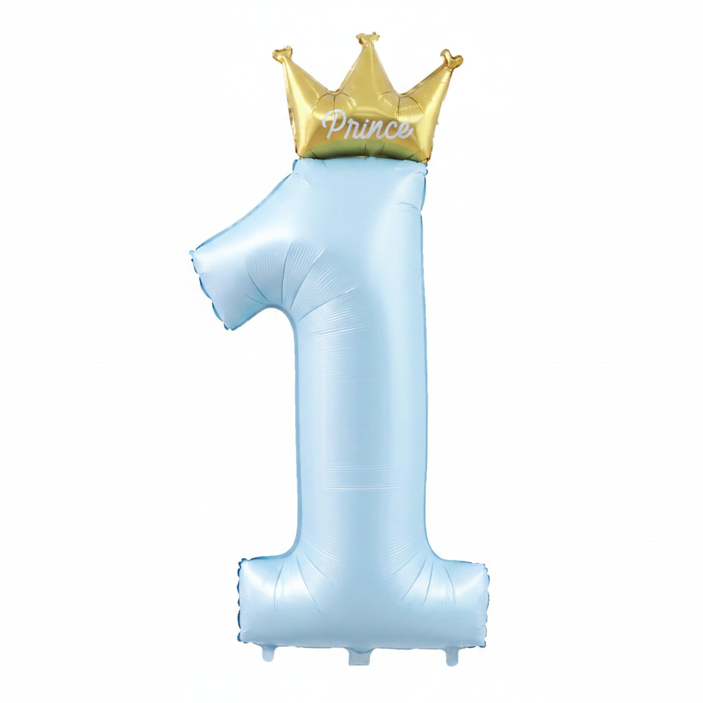 Globo Foil Número 1 Princesa Azul 40"