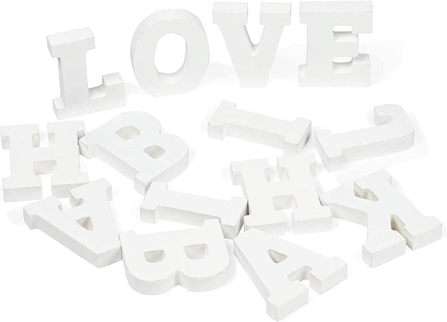 Letra Decorativa de Madera Blanca 3D 12x8 cm | A-Z