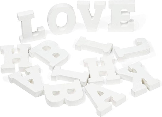Letra Decorativa de Madera Blanca 3D 12x8 cm | A-Z