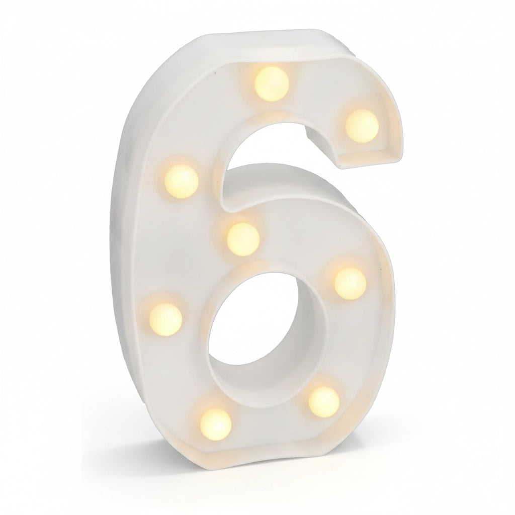 Número Luminoso LED Luz Blanca Cálida 22x14 cm | 0-9