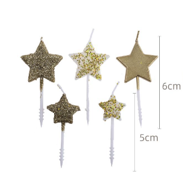 Vela Decorativa Estrella Plateada Combinada 7cm/6cm 5uds