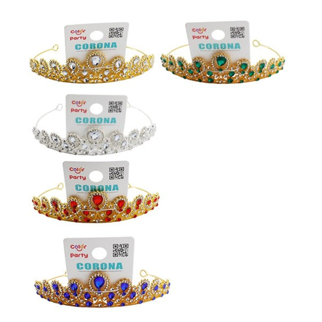 Corona Tiara de Metal con Gemas 15 cm