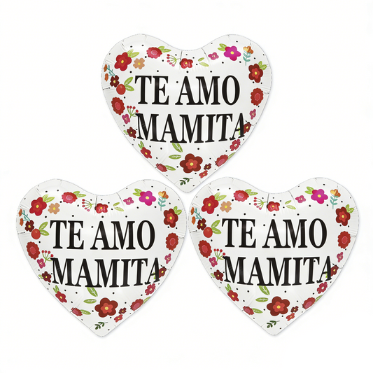 Globo Corazon Te Amo Mamita 25Cm 3Pcs