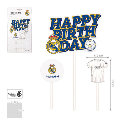 Topper Camiseta Real Madrid Happy Birthday 3uds