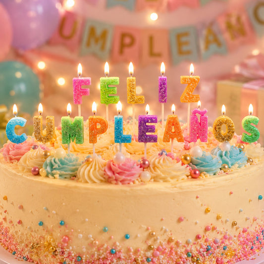 Vela Letras Feliz Cumpleaños Multicolor 15 pcs