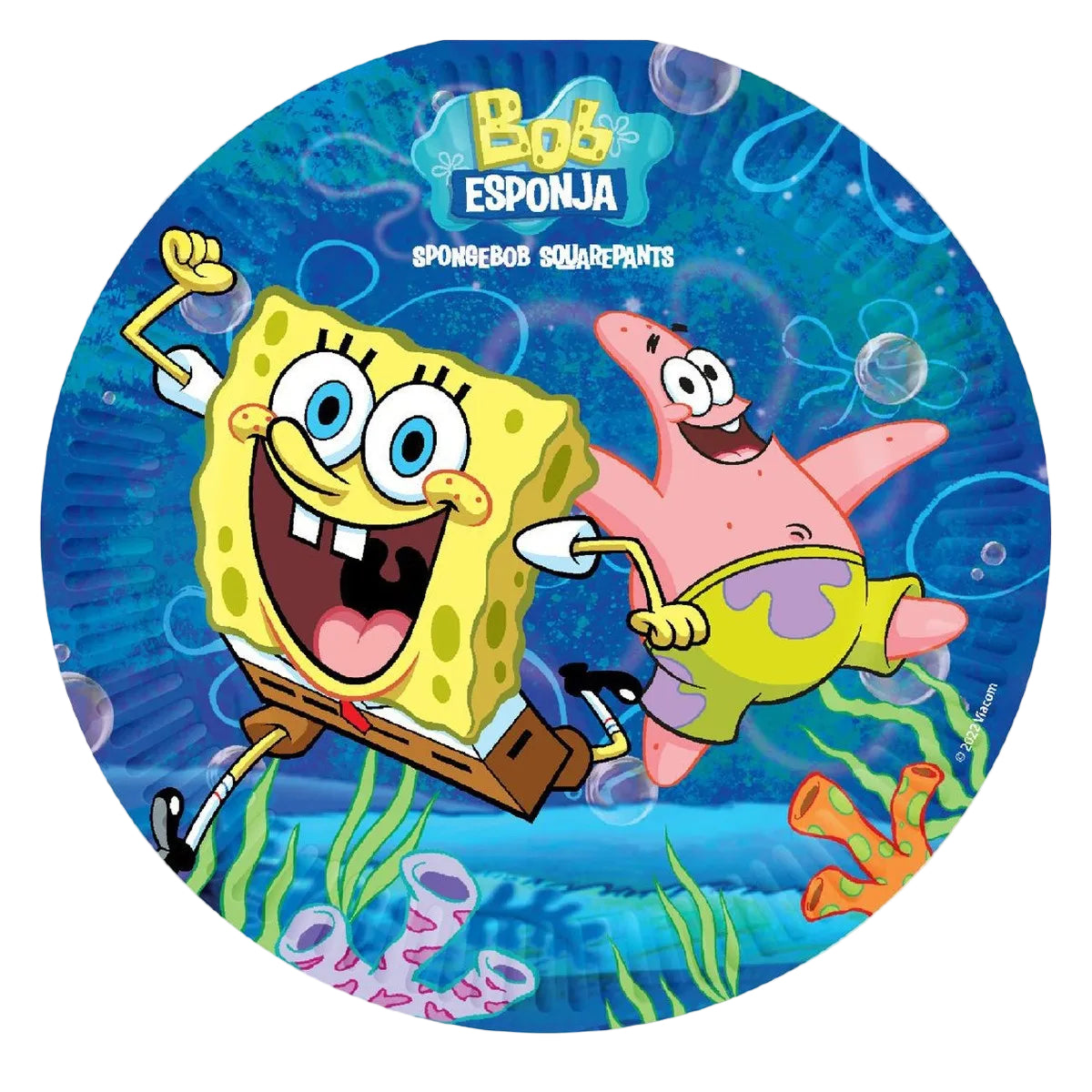 Platos de papel Bob Esponja 23 cm 8 uds