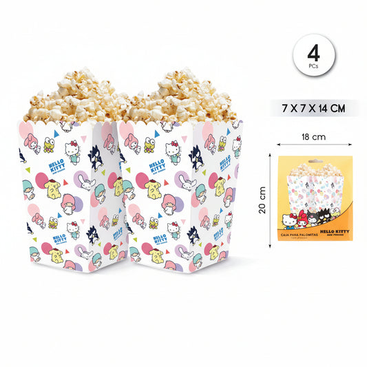 Caja Palomitas Hello Kitty Rosa 4uds