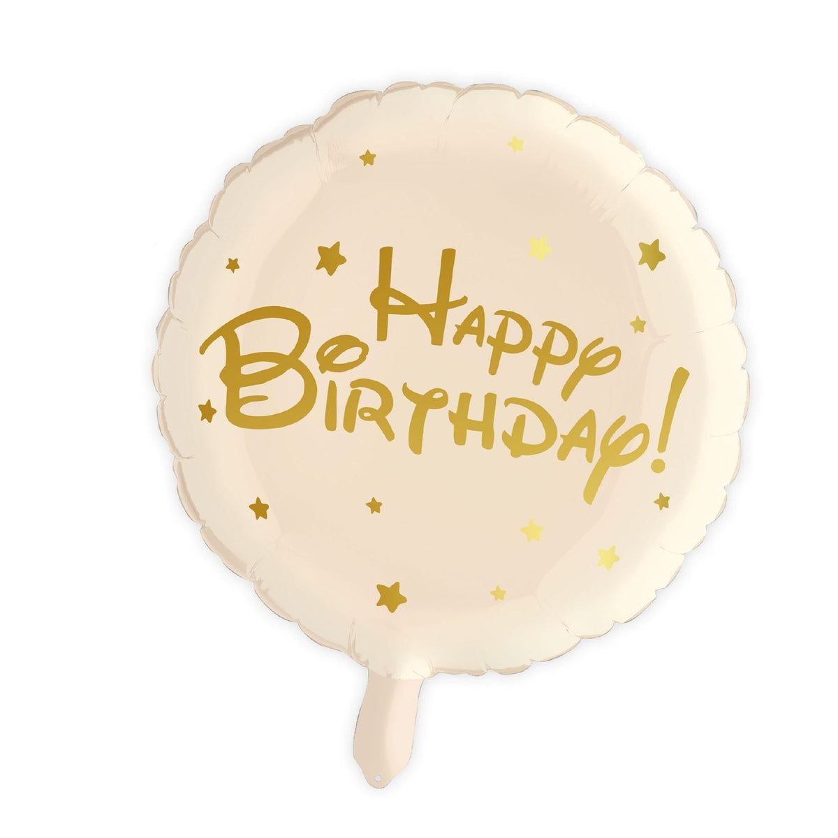 Globo Foil Redondo Happy Birthday Beige 45 cm