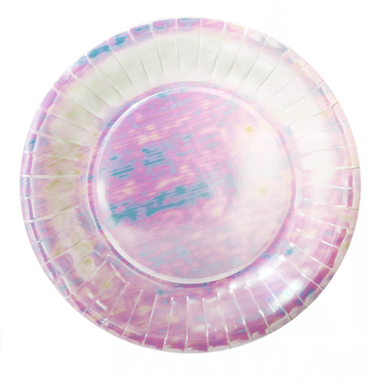 Plato Rosa Hologram 6 uds - 18cm y 23cm