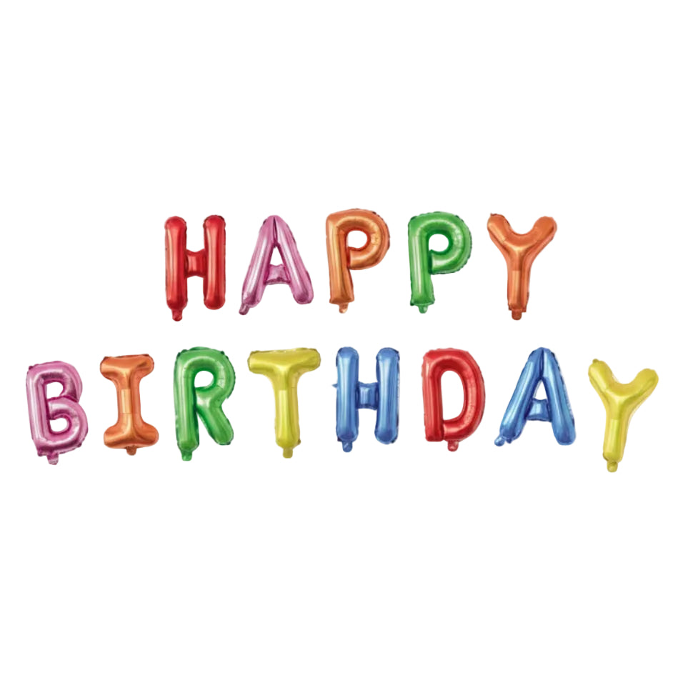 Globos Foil con Letras 'Happy Birthday' 16"-Arcoíris