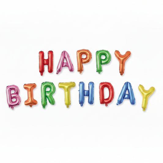 Globos Foil con Letras 'Happy Birthday' 16"-Arcoíris