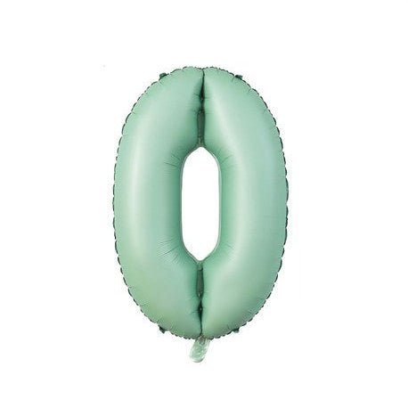 Globo Foil Número Aluminio 80cm (32") Verde Menta Mate