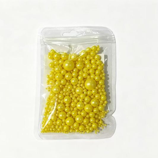 Perlas de azúcar amarillas mixtas para decorar tartas 50g