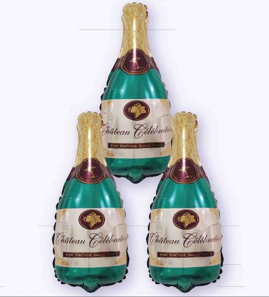 GLOBO FOIL BOTELLA CHAMPAGNE VERDE 21.5X50cm