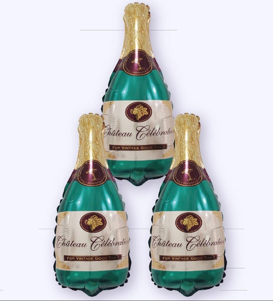 GLOBO FOIL BOTELLA CHAMPAGNE VERDE 21.5X50cm