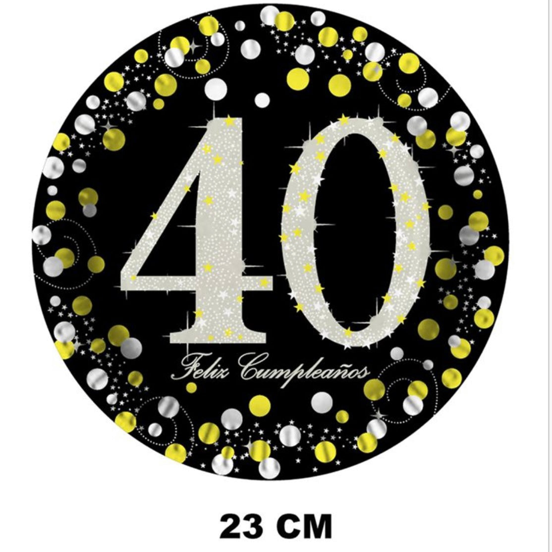 Platos Cumpleaños 18/30/40/50/60 Años 23cm 6uds