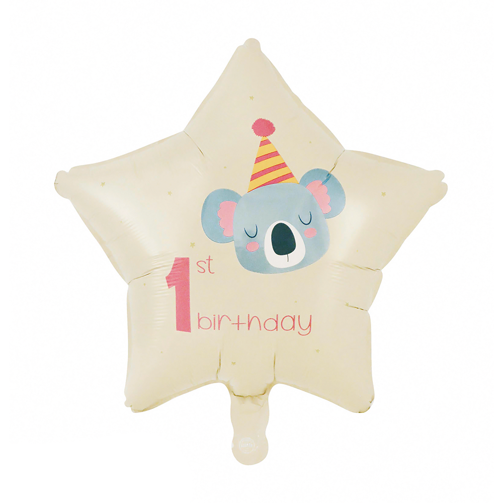 Globo Foil Estrella 1st Birthday Rojo 46 cm