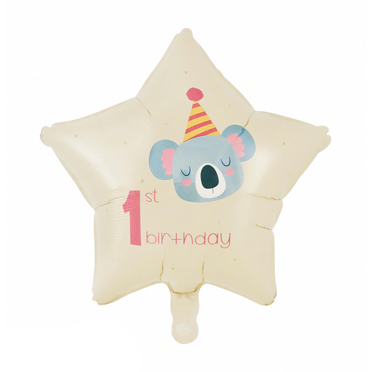 Globo Foil Estrella 1st Birthday Rojo 46 cm