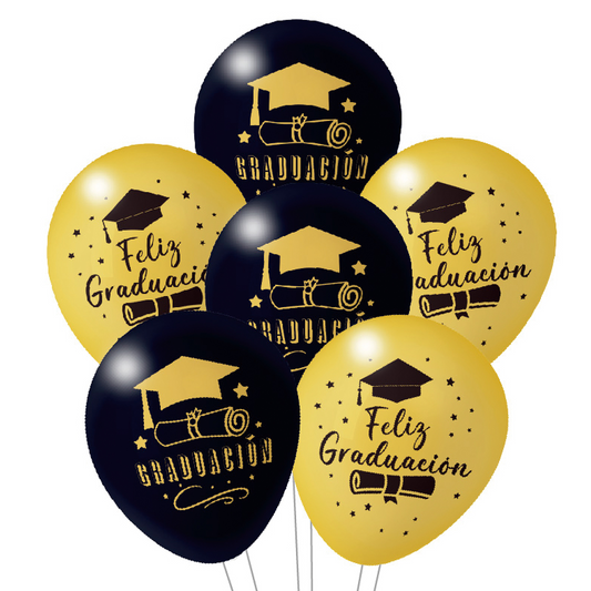 SET 6 Globos Látex Graduación 30cm