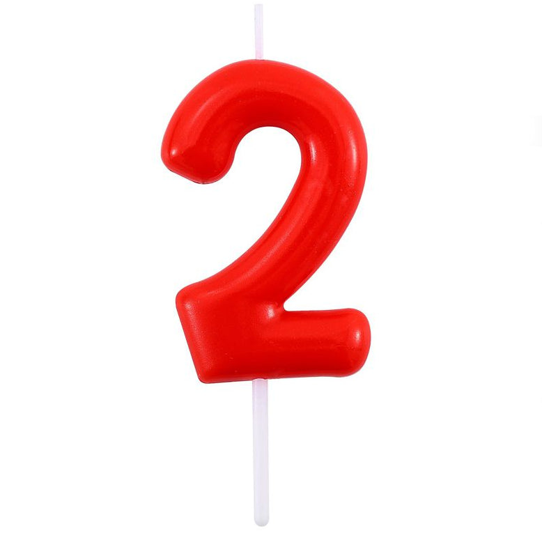 Vela Número0-9 Rojo 6cm
