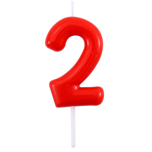 Vela Número0-9 Rojo 6cm