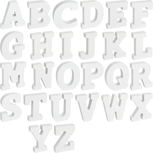 Letra Decorativa de Madera Blanca 3D 12x8 cm | A-Z
