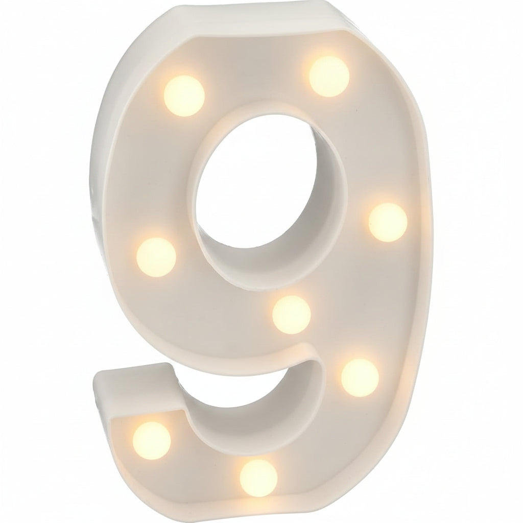 Número Luminoso LED Luz Blanca Cálida 22x14 cm | 0-9