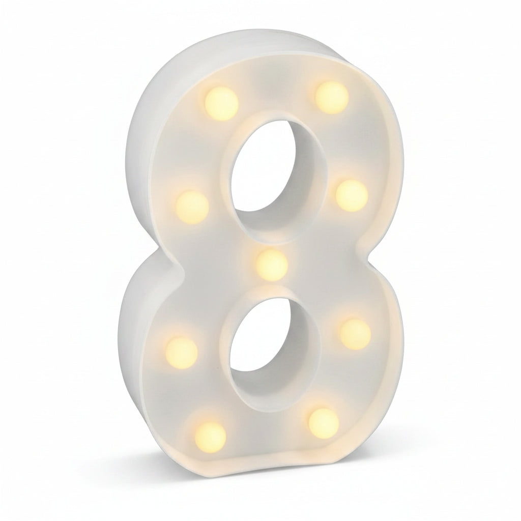 Número Luminoso LED Luz Blanca Cálida 22x14 cm | 0-9