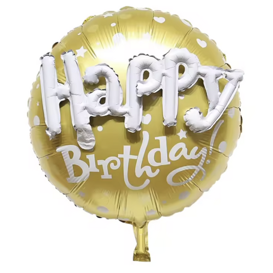 Globos Redondos Foil 22" 55cm + Globo Happy Birthday