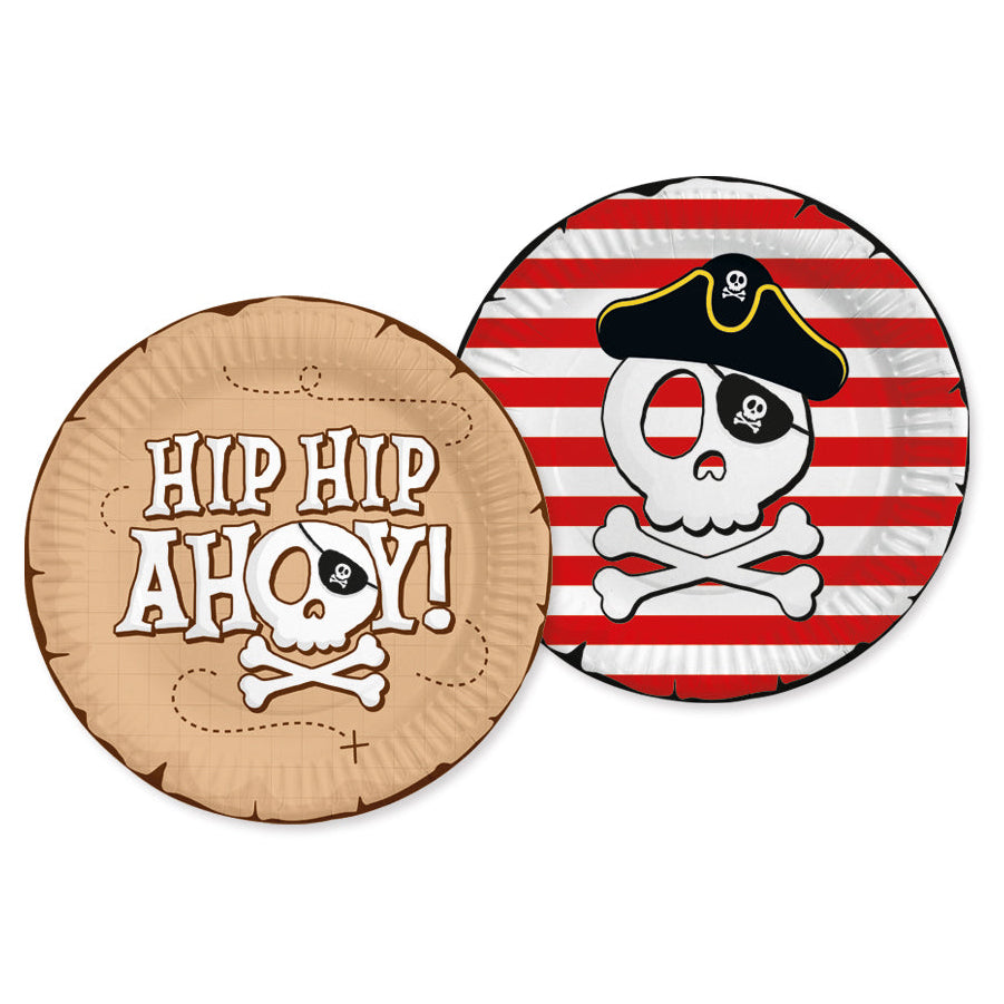 Platos Pirata Hip Hip Ahoy 23cm 8 uds (2 diseños)