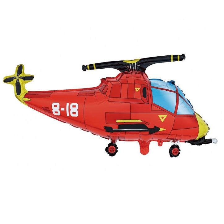 Globo Foil Helicóptero Rojo 52×89 cm