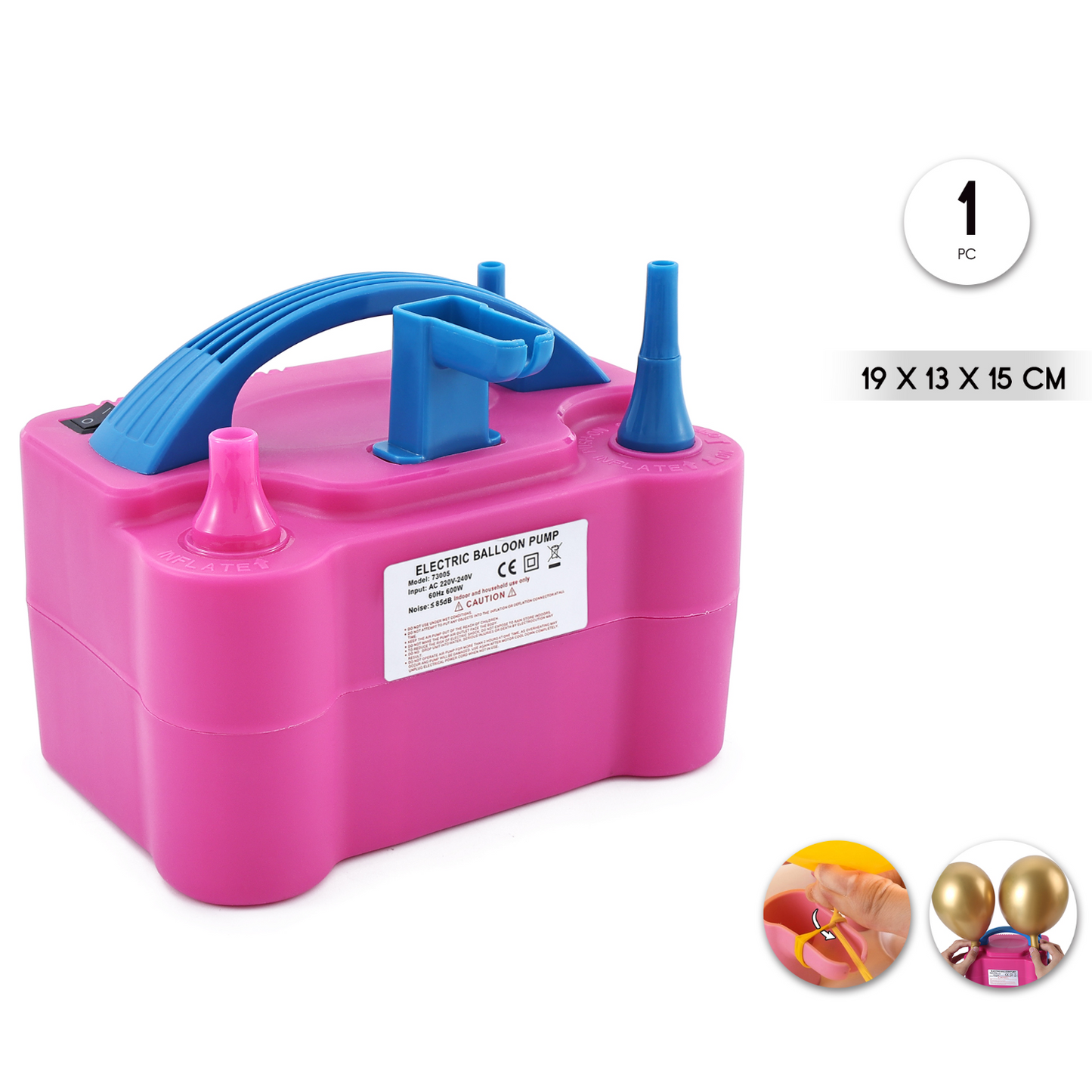Inflador Eléctrico de Globos Fucsia