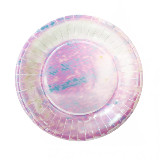 Plato Rosa Hologram 6 uds - 18cm y 23cm