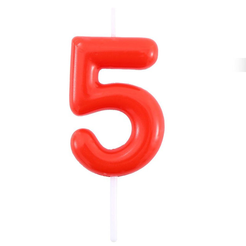 Vela Número0-9 Rojo 6cm