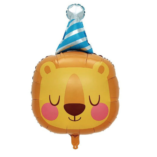 Globo Foil León con Gorrito 49×76 cm
