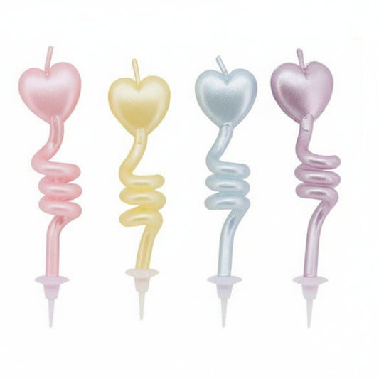 Vela Corazón Perla 4uds