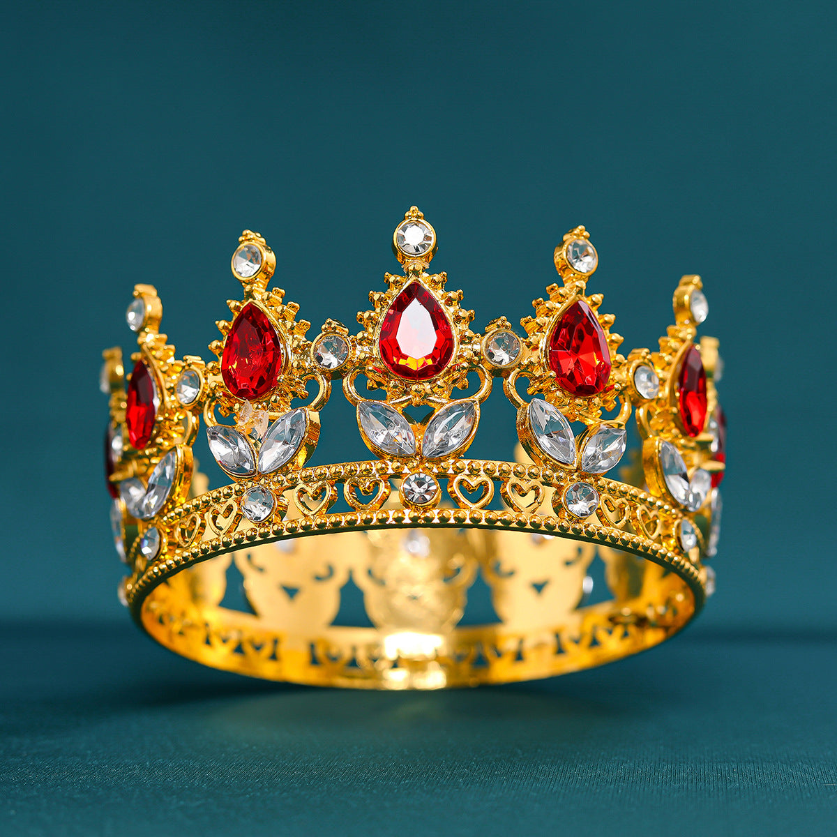 Corona de diamantes de imitación barroca de lujo 4.5cm*8cm