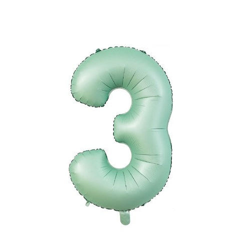 Globo Foil Número Aluminio 80cm (32") Verde Menta Mate