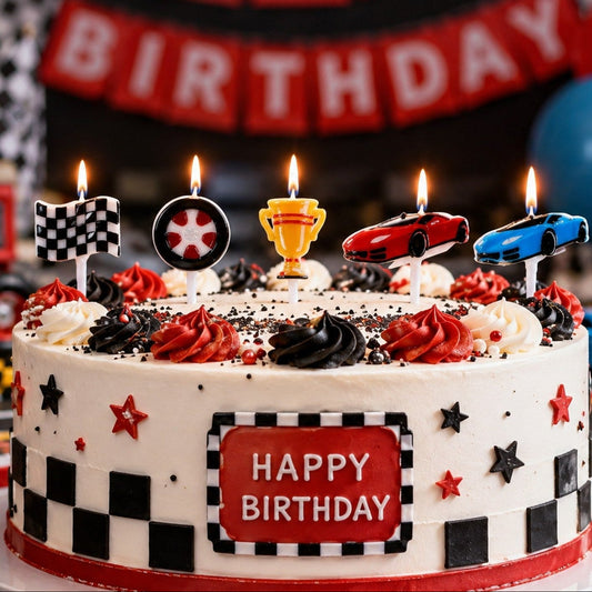 Velas Coches de Carreras 4,5 x 4 cm 5 uds
