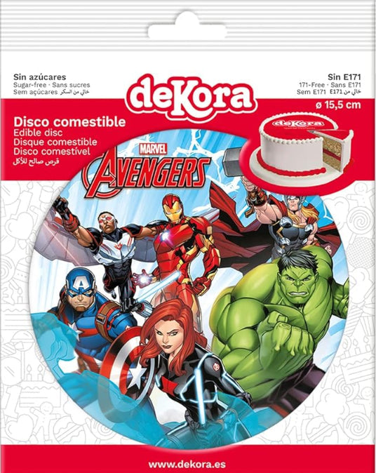 Oblea Comestible Vengadores para Tarta | deKora 15,5cm
