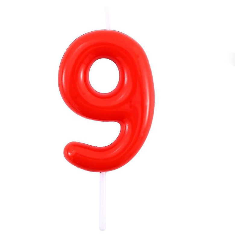 Vela Número0-9 Rojo 6cm