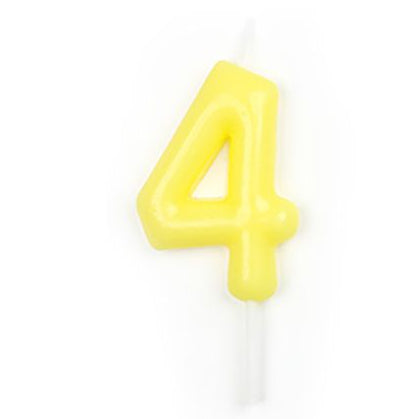 Vela Número Cumpleaños Amarillo Pastel 6 cm