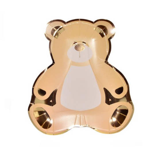Plato Cartón Temática Oso Dorado 23 cm 6 uds